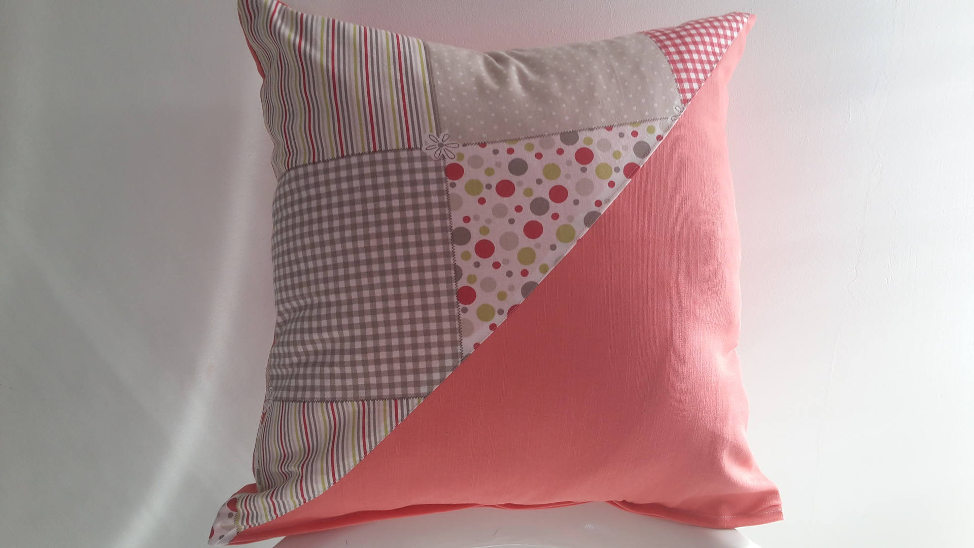 Housse de Coussin 40x40 cm Corail;motifs Géométriques