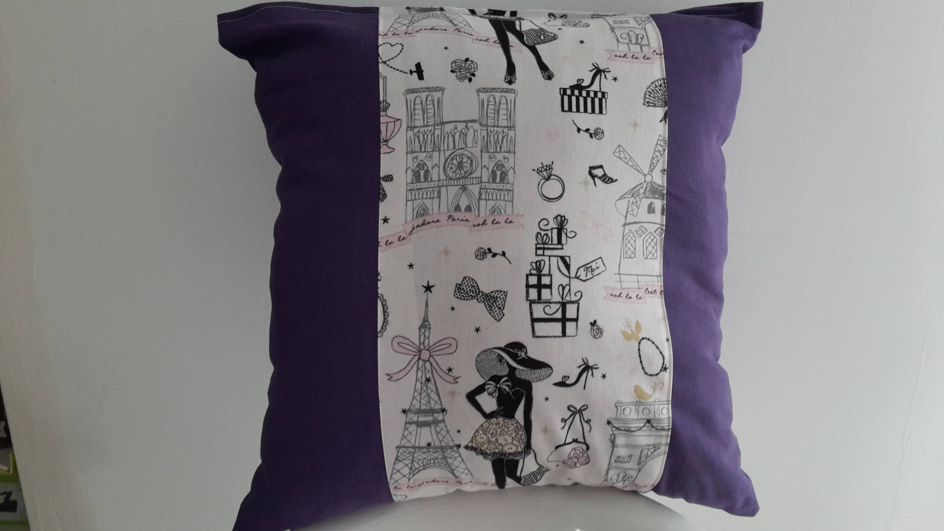 Housse de Coussin Paris 40x40cm; Motifs Monuments Paris