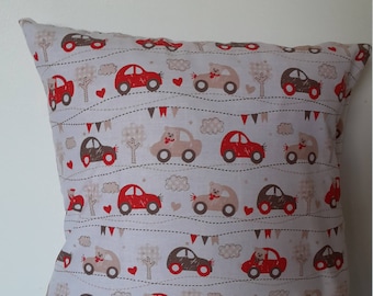 Housse de coussin voitures/40x40cm/décoration enfant/chambre enfant