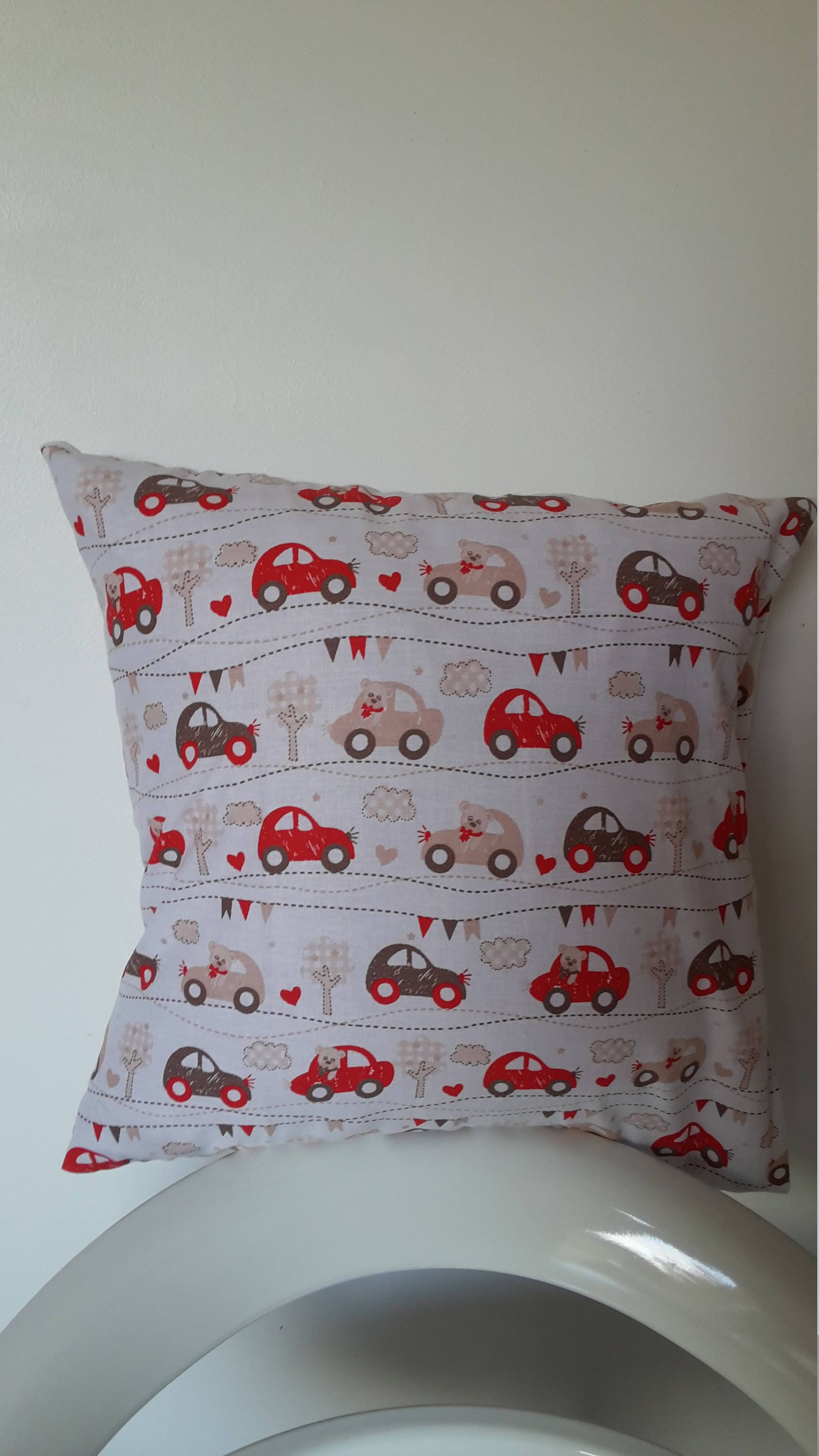 Housse de Coussin Voitures/40x40cm/Décoration Enfant/Chambre Enfant