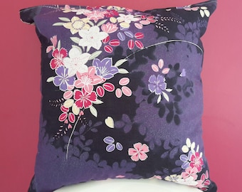Cushion cover 40x40 cm; Japanese fabric with floral patterns
