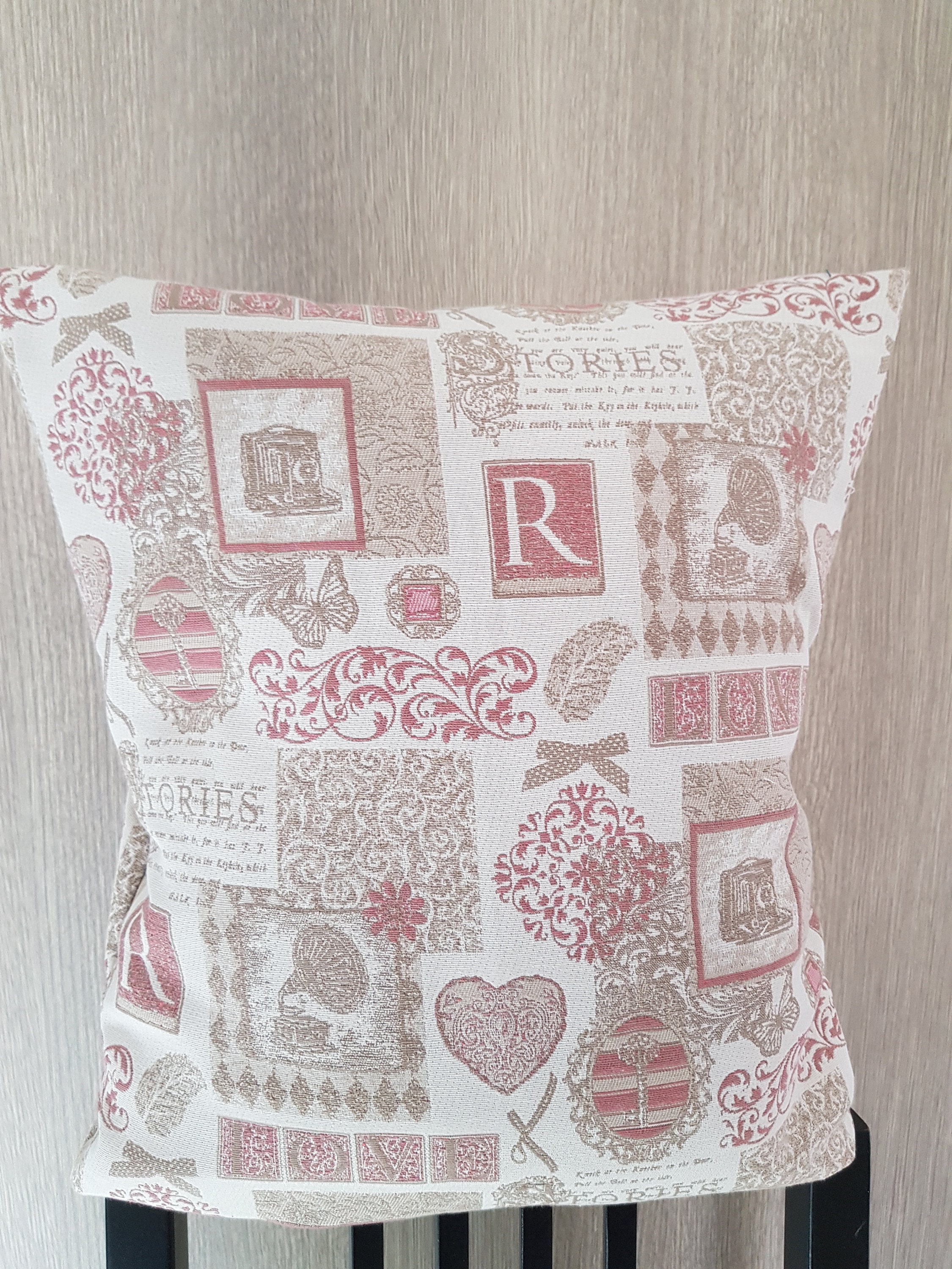 Housse de Coussin 40x40 cm; Tissu Jacquard Vintage