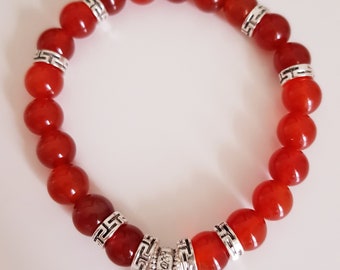 Carnelian pearl bracelet; lithotherapy