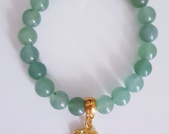 Aventurine pearl bracelet; lithotherapy