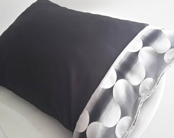 housse de coussin 50x30 cm noir et blanc