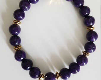 Charoite pearl bracelet; lithotherapy; Gems