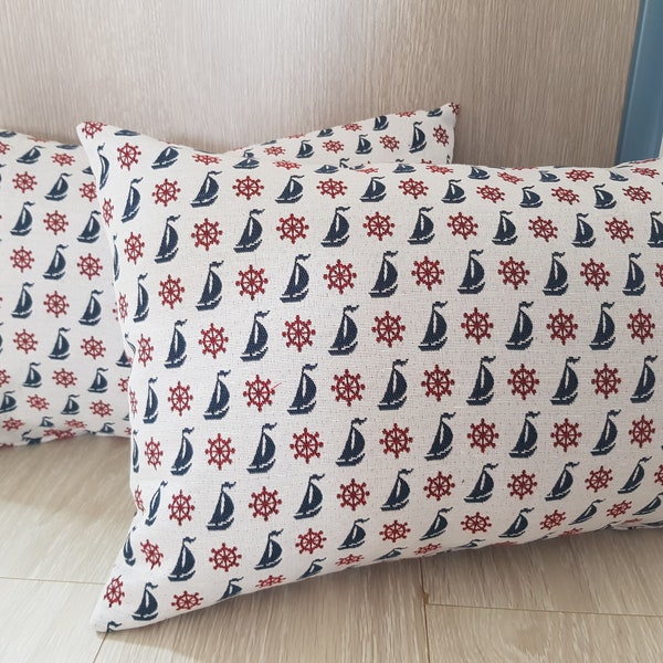 Housse de coussin 50x35 cm; motifs marins