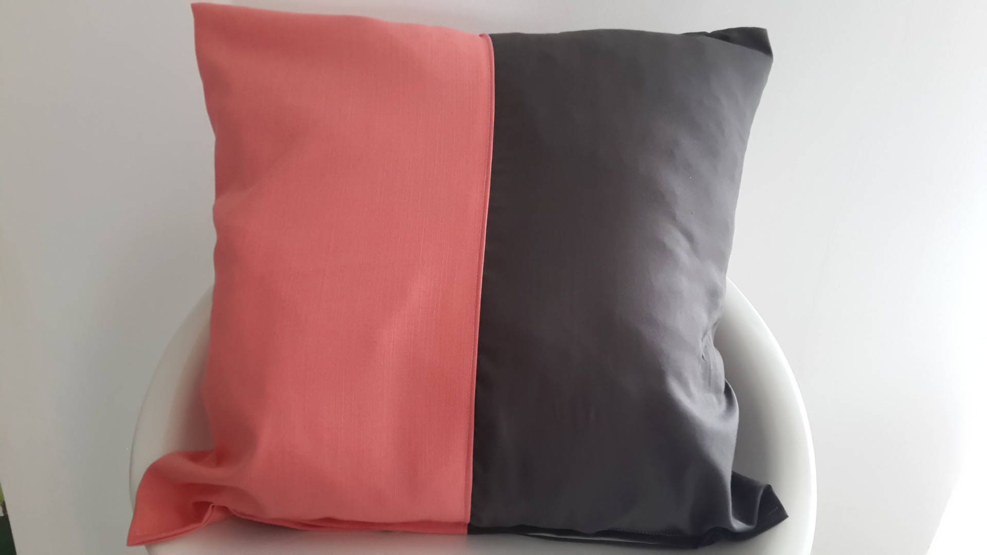 Housse de Coussin 40x40 cm Corail et Prune