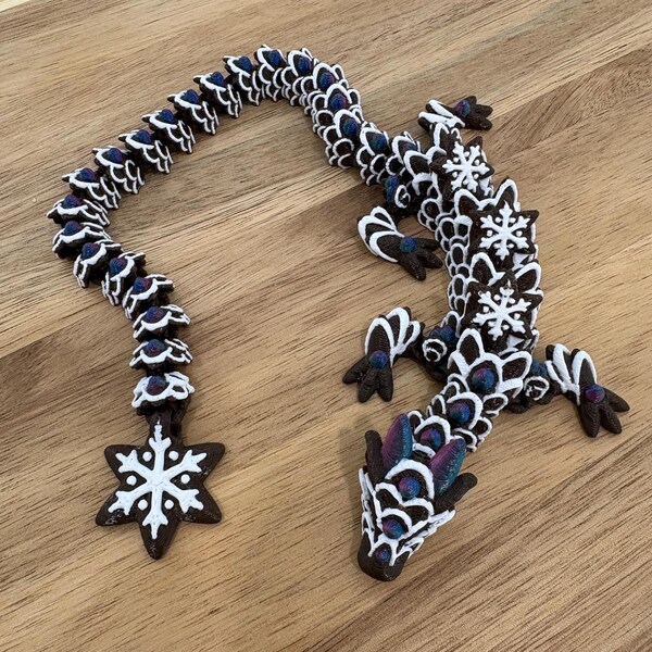 3D Printed Articulated Snowflake Dragon Fidget Toy