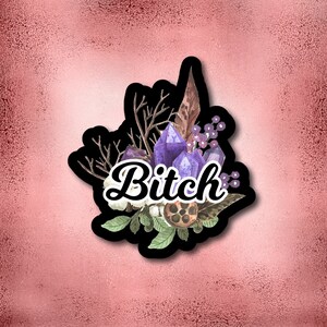 Floral Word Sticker | Adult Sticker | Bitch Sticker | Cursing Sticker