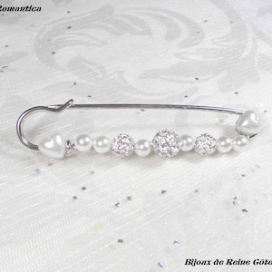 Pearl train attachment - Romantica Catalina Collection - White train attachment and rhinestone ball, wedding dress