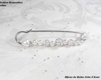 Pearl train attachment - Romantica Catalina Collection - White train attachment and rhinestone ball, wedding dress