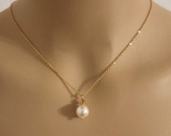 collier mariage ivoire, collier acier acier perle, Collier Nina, collier perle collier mariée simple