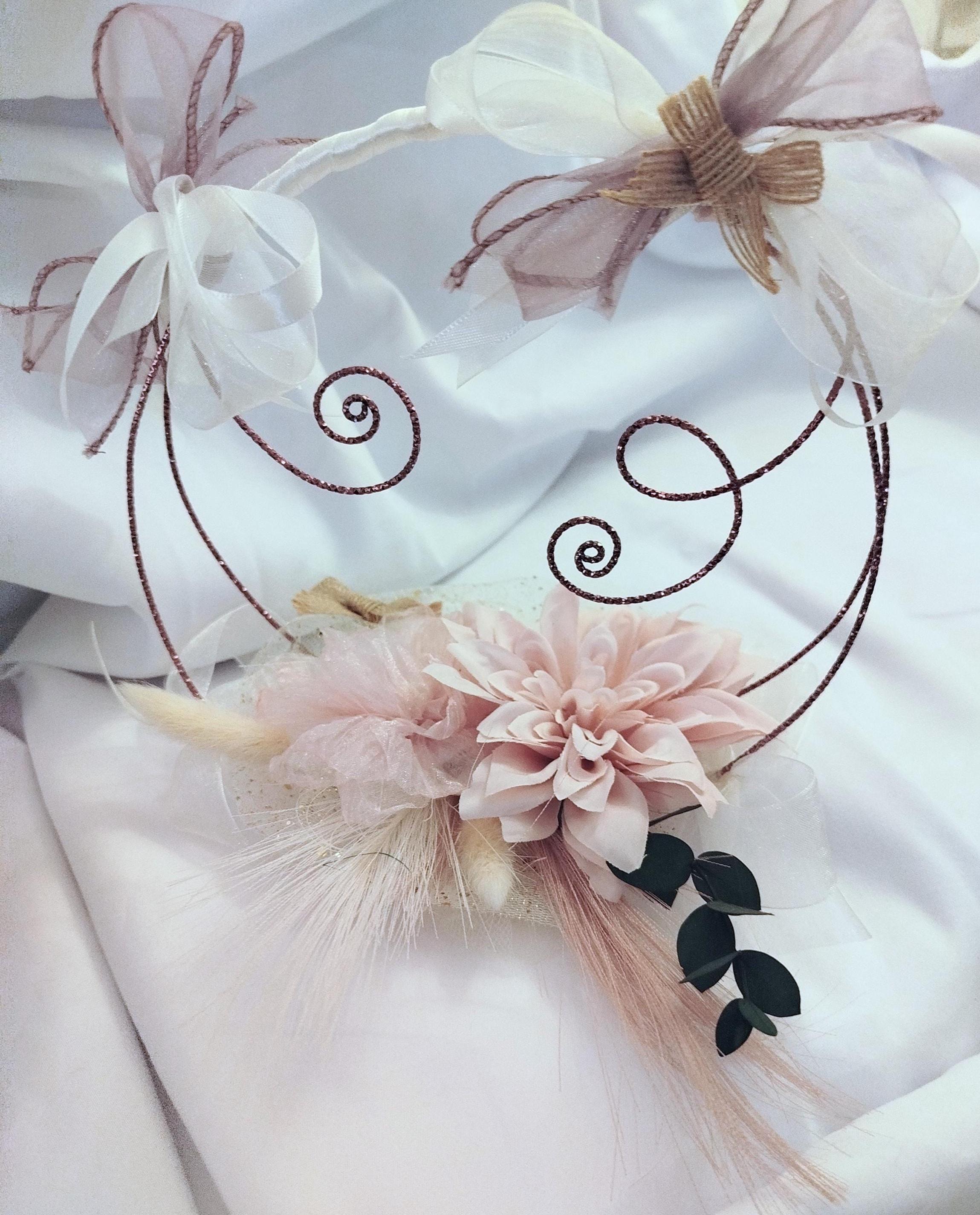 Porte alliances en aluminium roses élégantes pour mariage