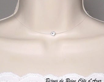 collier strass fil nylon , collier mariage strass Swarovski , idée cadeau collier strass idée cadeau femme cadeau petit prix