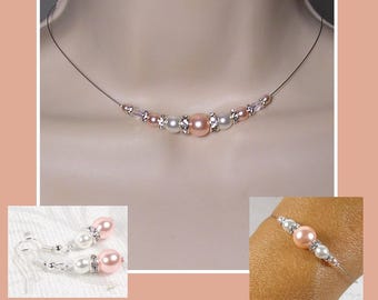 Bruiloft set 3 stuks strass steentjes rose wit - Collectie Romantica - Maella Huwelijksavond