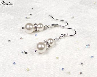 Boucles mariage Swarovski et strass- Collection Glamour- Boucles  Clarina -  MARIAGE Maella