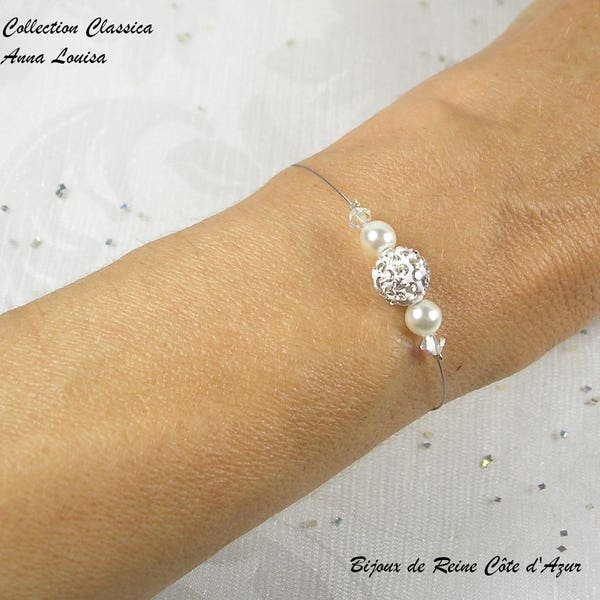 Bracelet mariage soirée - Collection Classica - Bracelet Anna  Louisa - bracelet mariage Strass SOIREE MARIAGE