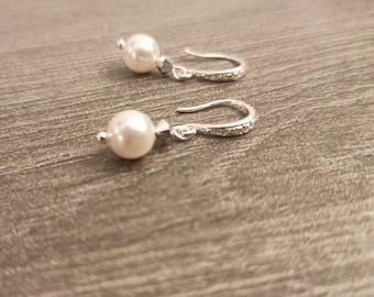 Swarovski pearl wedding earrings - Glamour Collection - Pearl earrings - WEDDING Ceremony, Bride, wedding jewelry