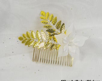 Peigne cheveux mariage feuille,accessoires cheveux mariage, peigne  mariage, peigne mariage fleurs, accessoires cheveux mariée, mariage