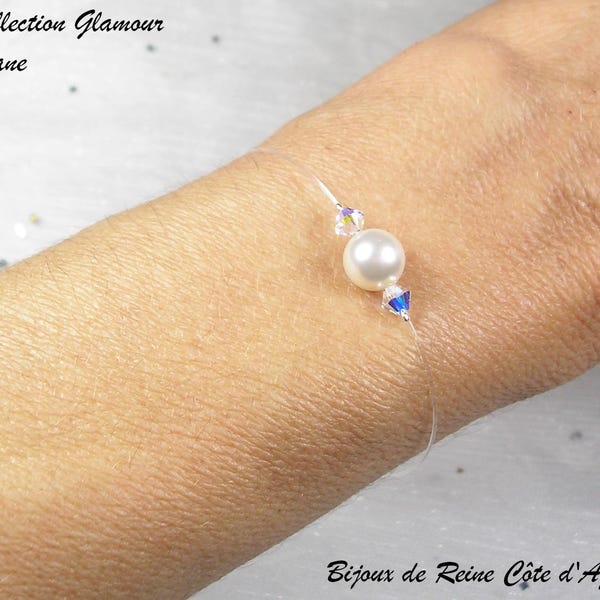 Bracelet mariage - Collection Glamour - bracelet Swarovski blanc cristal - Bracelet Diane - MARIAGE bijoux mariage bridal wedding bridesmaid