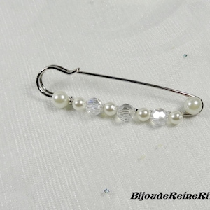 Pearl and crystal train attachment - Classica Collection - Ivory and crystal train attachment, pearly pearl train attachment, wedding dress