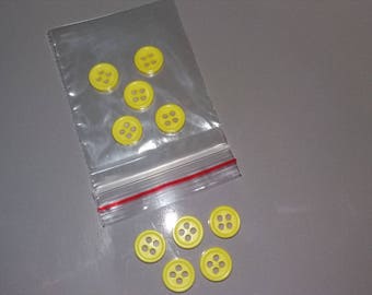 Yellow set of 10 buttons