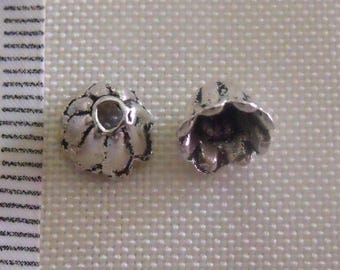 set of 10 silver cups width 5mmx7mm
