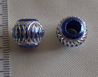 pearl, set of 10, acrylic, light, blue, silver