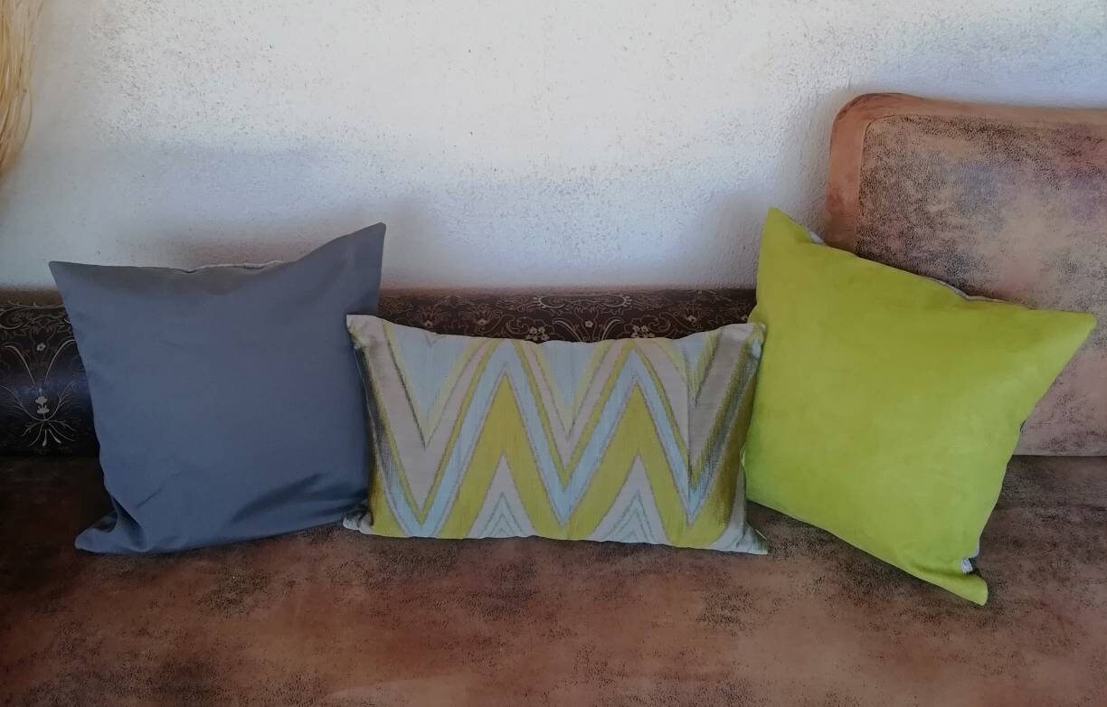 Lot de 3 Coussins Zigzag Dehoussables avec Les Intérieurs Lavable en Machine Sont Des Pièces Uniques