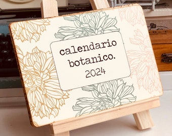 Handmade 2023 calendar with recycled paper, handmade botanical calendar with recycled paper, gift for her