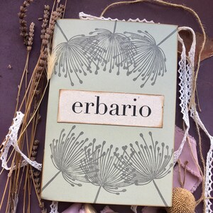Erbario fatto a mano in carta riciclata, erbario stampato a mano, regalo per lei, regalo per amanti della natura
