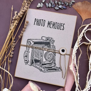 Album fotografico fatto a mano in carta riciclata, album fotografico stampato a mano, album fotografico a fisarmonica, regalo per lei