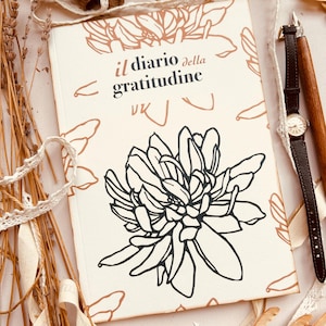Diario della gratitudine mensile personalizzato in carta riciclata, diario della gratitudine ecosostenibile, regalo per lei