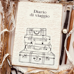 Diario di viaggio da scrivere fatto a mano in carta riciclata, diario di viaggio artigianale ecosostenibile, cartoleria da viaggio