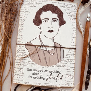 Quaderno Agatha Christie fatto a mano in carta riciclata, regalo per amanti dei romanzi gialli, regalo per lei