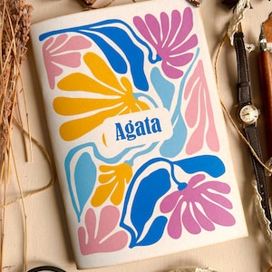 Quaderno hippie personalizzato fatto a mano in carta riciclata, quaderno personalizzato ecosostenibile, regalo per lei