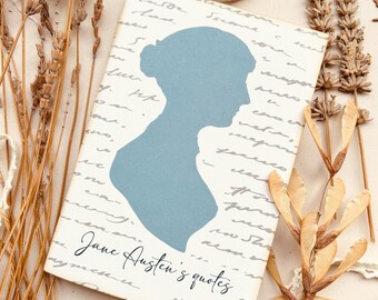 Jane Austen literary notebook with recycled paper, illustrated notebook for book lovers, gift for readers, gift for her