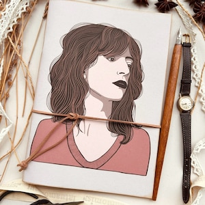 Patti Smith quaderno artigianale in carta riciclata, quaderno fatto a mano in carta riciclata, regalo per musicisti, regalo per lei