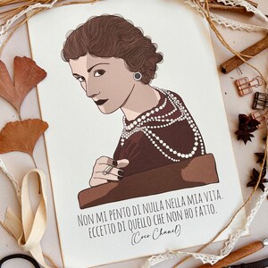 Poster Coco Chanel in carta riciclata, stampa Coco Chanel, regalo per lei
