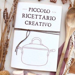 Ricettario fatto a mano in carta riciclata con tasche, ricettario sostenibile per amanti della cucina, regalo per cuochi, regalo per lei