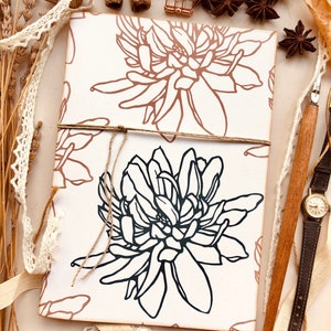 Quaderno fatto a mano in carta riciclata, quaderno ecosostenibile artigianale, regalo per lei, quaderno magnolia