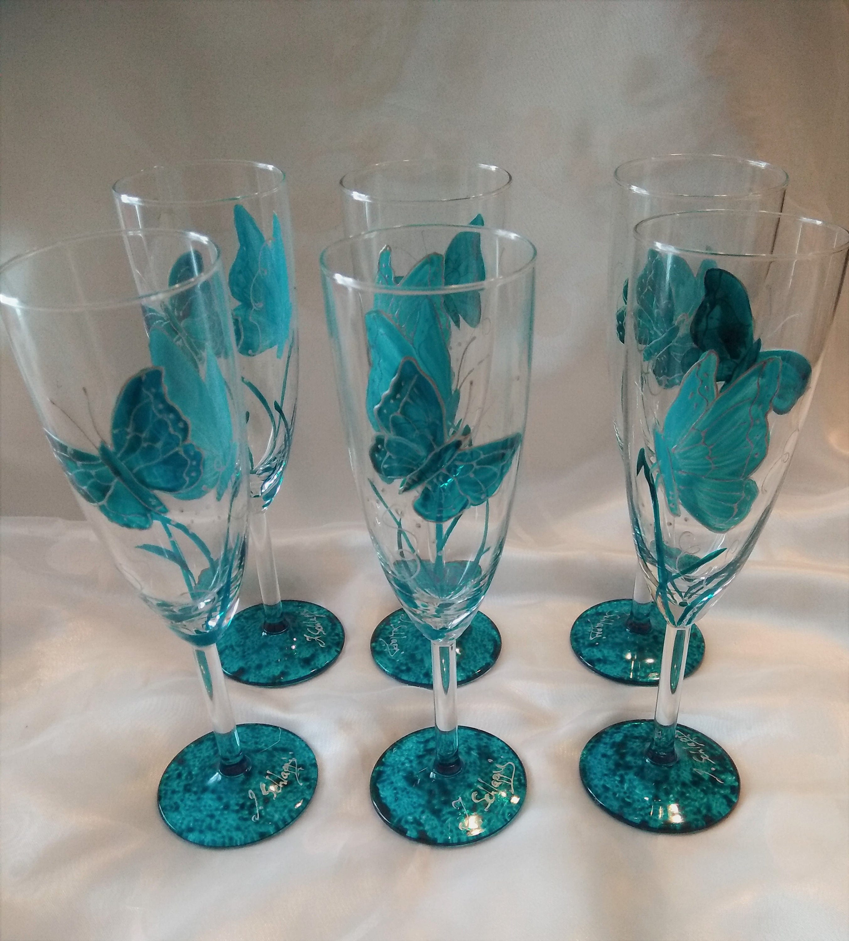 Flutes Champagne Papillons