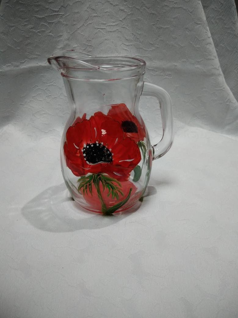 Carafe Peinte Coquelicots