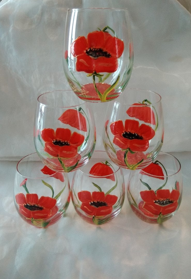 Verres Aperitif Coquelicots