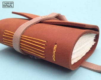 3rd anniversary gift, leather journal, writers gift, leather sketchbook, handmade book, blank leather book, hand bound journal,