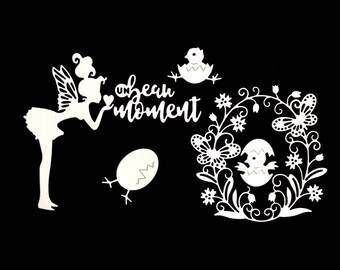 Cuts scrapbooking Easter egg chick fairy Flower Butterfly embellishment die cut paper cut out heart