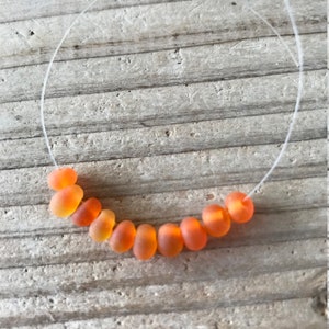 Indian glass bead,drop,matte mandarin,6x5mm hole 1,3mm,lot of 20 beads image 1