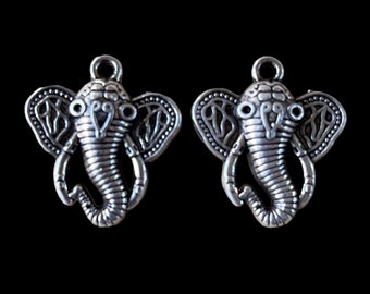 Pendentif éléphant,métal argent,lot de 13