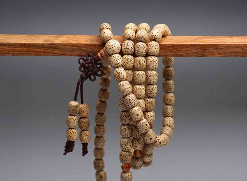 Perles Naturelles en Étoiles et Lune Bodhi 9x 8 mm ,Lotus Bodhi Prayer Mala Beads,lot de 10 perles image 3